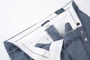 Traje a <span class=keywords><strong>Cuadros</strong></span> Azul Entallado de Alta Calidad para Hombre, 2 Piezas, <span class=keywords><strong>Blazer</strong></span> y Pantalones a Medida, para Negocios y Eventos - Product Image 6