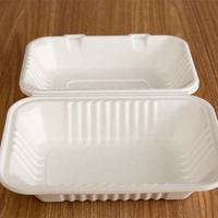 Caja de bagazo de caña de azúcar de gran oferta PTPACK para pastel, postre, hamburguesa