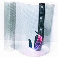 Film LED transparent flexible auto-adhésif haute luminosité P10 pour affichage numérique extérieur, publicité vidéo, centre commercial