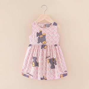 Vêtements d'été pour fillettes, robes mignonnes à imprimé floral, vêtements décontractés en coton pour enfants, prix de gros d'usine - Product Image 2