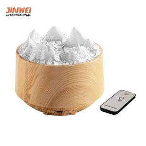 Flame Humidifier Dark Wood 300ml Easy Maintenance <b>Timer</b> Function Household Office Use - Product Image 1