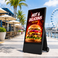 Kiosco de Señalización Digital Portátil para Exteriores AIYOS, 1500 Nits, 2 Ruedas, de la Fábrica de Señalización Digital LCD de Shenzhen