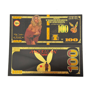 8 modèles de billets de 100 dollars américains noirs magnifiques plaqués or 24 carats pour cadeaux - Product Image 2