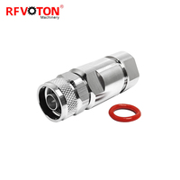 Connecteur RF à faible PIM 50 Ohm, type N mâle droit à sertir pour câble coaxial ondulé de 1/2'' LDF4-50A