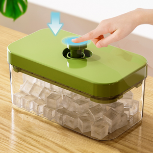 Bandeja de silicona cuadrada de grado alimenticio para cubitos de hielo con tapa, congelación rápida y fácil desmolde, capacidad de 0.1-10L, juego de almacenamiento para hacer hielo en el hogar - Product Image 1