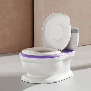 Simulation pot pour bébé avec boîte de rangement de mouchoirs Chaise de toilette d'entraînement au pot réaliste ressemble à un pot de toilette pour adulte