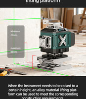 360 °   Niveau laser vert rotatif 3D 12 lignes 4D 16 lignes, outil de marquage professionnel pour la construction extérieure, batterie au lithium