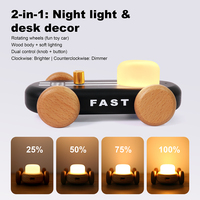Lampe de chevet moderne en forme de kart, alimentée par piles AAA, LED à intensité variable, lumière colorée et blanc chaud, veilleuse de chambre, cadeau