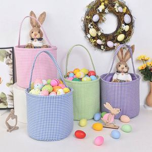 <b>Easter</b> Decoration Tote <b>Basket</b>, Grid-Style Storage Bucket, Atmosphere Ornament Handbag - Product Image 5