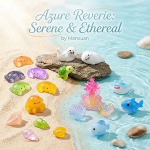 Venta al por mayor: Nuevo set de regalo de bolsas sorpresa <span class=keywords><strong>con</strong></span> animales de resina que brillan en la oscuridad, temática de vacaciones de verano, estilo Coastalcore, coleccionables creativos para <span class=keywords><strong>piscina</strong></span>. - Product Image 6