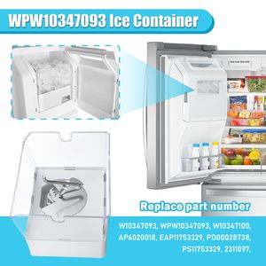 W10347093, WPW10347093 Seau à glace compatible avec les réfrigérateurs Whirlpool, Maytag, KitchenAid, Jenn-Air, etc. - Product Image 6