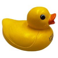 Canard anti-stress en mousse PU imprimé sur mesure, canard en caoutchouc écologique, canard anti-stress souple