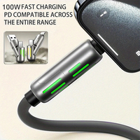 Cable Cargador de Silicona 4 en 1 de 240W de Gran Venta con Indicador de Luz LED de Respiración, 1M 2M, Múltiples USB Tipo C para iPhone