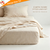 Housse de couette en lin 100% pur lin, couleur beige naturel, ensemble de literie, drap de lit, housse de couette Queen King Single Euro
