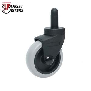 Roulette de 3 pouces en plastique PP pivotante pour service léger Roue à tige filetée pour chariot à poubelle - Product Image 1