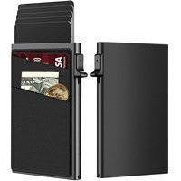 Porte-cartes minimaliste en métal, porte-cartes automatique en aluminium, pince à billets