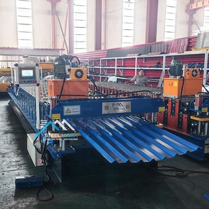 Honduras populaire haute vitesse TR4 trapézoïdal et R101 IBR Double couche feuille de toiture rouleau de tuiles en acier coloré formant la Machine - Product Image 4