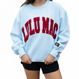Hot Sale Ladies Soft Fleece Interior Casual Crewneck Sweatshirts Chenille <b>Animal</b> <b>Pattern</b> Letter Customize Low MOQ Label Clothing - Product Image 2