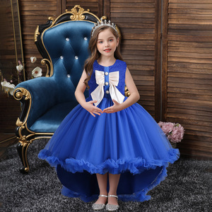 Children's Red Tulle Ball Gown Dress With <b>Large</b> <b>Bow</b> Scoop Neck Flower Girl Dress - Product Image 3
