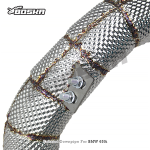 ท่อไอเสียแคทาลิสต์แบบกำหนดเองพร้อมแผ่นกันความร้อนสำหรับ BMW 650/650i F06/F12/F13 4.0T ปี 2011-2017 Boska High Flow 100/200/300cell Downpipe - Product Image 3