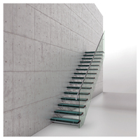 Escalier flottant moderne en bois, design d'escalier flottant, escalier flottant décoratif américain moderne, escalier flottant invisible en bois massif pour intérieur