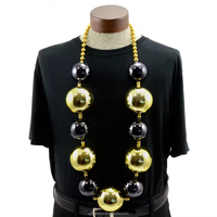 Collier de perles de Mardi Gras en gros de 40 pouces, perles géantes métalliques pour lancer, clochettes pour arbre de Noël, pour défilés 2027