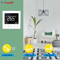 Thermostat de chauffage au sol programmable 7 jours Tuya Smart WiFi, écran tactile encastré, contrôleur de température ambiante pour HVAC
