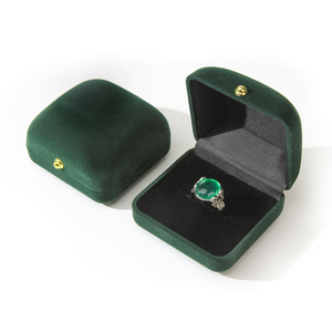 Ring Box Classic Style Jewelry Gift Box Rigid Hinged Flip Box Velvet Ring Insert Foil Stamping Custom Logo Wholesale - Product Image 2