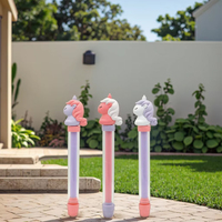 Jouet de pistolet à eau licorne dessin animé mignon pour enfants canon à eau à Tube droit coulissant accessoires de bataille d'eau de plage en plein air