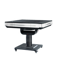 Table de Mahjong OEM de Luxe Moderne Entièrement Automatique avec Alimentation par Cartes Inclinée, Pliable, Chauffante et Silencieuse, avec Pieds en Acier Inoxydable pour le Divertissement