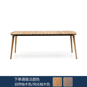 Mesa de Comedor de Madera Maciza y Ratán, Silla para Patio, Villa, Hotel, Jardín, Resistente a la Lluvia y al Sol, Muebles de Exterior, Mesa de Teca para Exteriores - Product Image 6