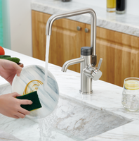 Ensemble complet 4 en 1 Robinet d'eau bouillante instantanée Robinet de cuisine Affichage numérique de la température 5 préréglages Double bec en acier inoxydable