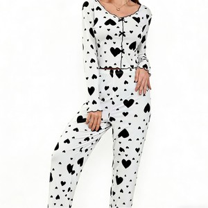 Conjunto de Pijama de Camisola con Forma de Corazón para Mujer, Superventas Transfronterizo en Europa y América 2025, Se Puede Usar en Casa - Product Image 4