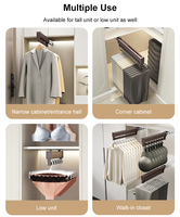Porte-pantalon mural en métal HNOSS, multifonctionnel, à forte capacité de charge, organiseur de vêtements pour armoire