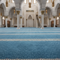 Tapis de prière de la Mosquée Bleue, tapis mural en laine/nylon, tapis marocain tufté à la machine, tapis flottant pour chambre d'enfant