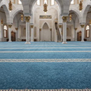 Tapis de prière de la Mosquée Bleue, tapis <span class=keywords><strong>mural</strong></span> en laine/nylon, tapis marocain tufté à la machine, tapis flottant pour chambre d'enfant - Product Image 4