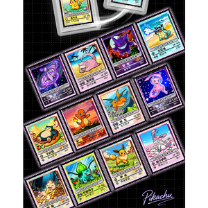 PY Time Capsule Sellos Metálicos, Regalo Artístico, Tarjeta Dorada de Pokémon con Diseño de Eif Bebé, Mascota de Cómic, Juego de Mesa Pokémon al por Mayor - Product Image 5