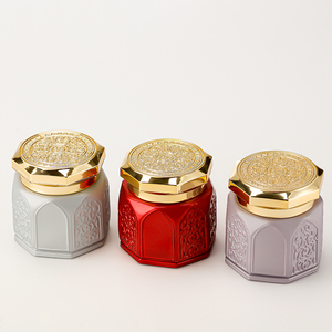 Dubai nghệ tây 150ml lọ thủy tinh có nắp đậy Rỗng Mỹ phẩm bao bì container Blush Vàng nắp thủy tinh kín có thể - Product Image 3