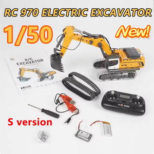 Modèle d'excavatrice YIGONG à l'échelle 1/50, modèle de construction RC en métal moulé sous pression 360 °   Piste métallique rotative avec bras mobiles, <span class=keywords><strong>cadeau</strong></span> pour garçons - Product Image 6