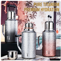Bouteille isotherme en titane 32oz rose avec couvercle thermomètre mécanique, biocompatible et antibactérienne pour le thé