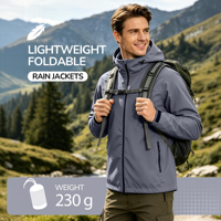 Veste coupe-vent à capuche imperméable pour homme, idéale pour les trajets quotidiens, en stock entrepôt, vente chaude