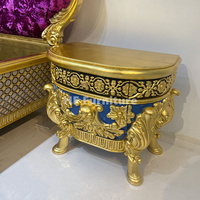 Meubles du Moyen-Orient, ensemble de chambre à coucher royale turque, cadre de lit de luxe antique sculpté à la main