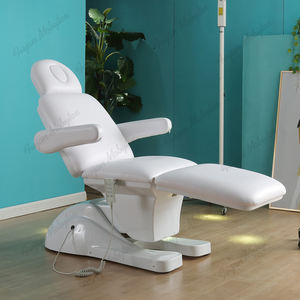 Cama de Spa de belleza eléctrica portátil de gama <span class=keywords><strong>alta</strong></span>, silla de masaje Facial de cuero PU reclinable ajustable de 3 motores para clínicas estéticas - Product Image 2