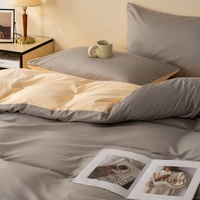 Parure de lit trois pièces en polyester style chinois, lavable, tissu imprimé pigmenté 200TC, densité 130x70, drap-housse extra profond