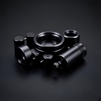 Boîtier de lentille optique en aluminium noir anodisé usiné sur mesure par CNC, pour système d'imagerie d'équipement laser