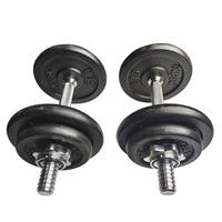 Haltères à tête ronde d'haltérophilie, vente en gros, équipement de gymnastique, ensemble d'haltères réglables avec poids de 10kg