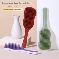Brosse à cheveux coussin d'air en feuille de bananier, peigne long et moelleux pour coiffage lisse, massage du cuir chevelu, usage quotidien pour femmes, vente en gros pour salons
