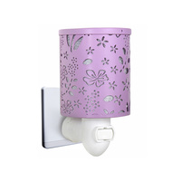 Diffuseur de parfum électrique mural en métal avec découpe florale, chauffe-cire, veilleuse et aromathérapie très parfumée pour la maison