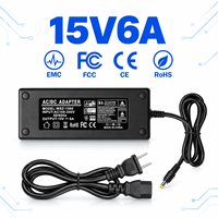 Adaptateur secteur de bureau 15V 6A 90W, conception professionnelle, conforme RoHS, protection contre les surintensités, fiabilité, large compatibilité