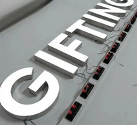 Enseignes LED lumineuses personnalisées pour bureaux, découpées au laser avec design 3D en relief, logo en acier inoxydable brossé, lettres commerciales